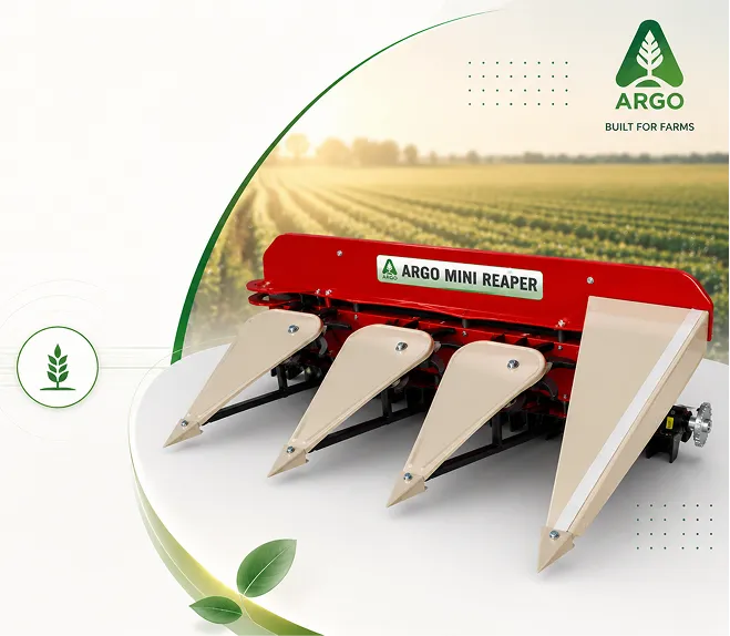 Red ARGO Mini Reaper cutting head, close-up promo