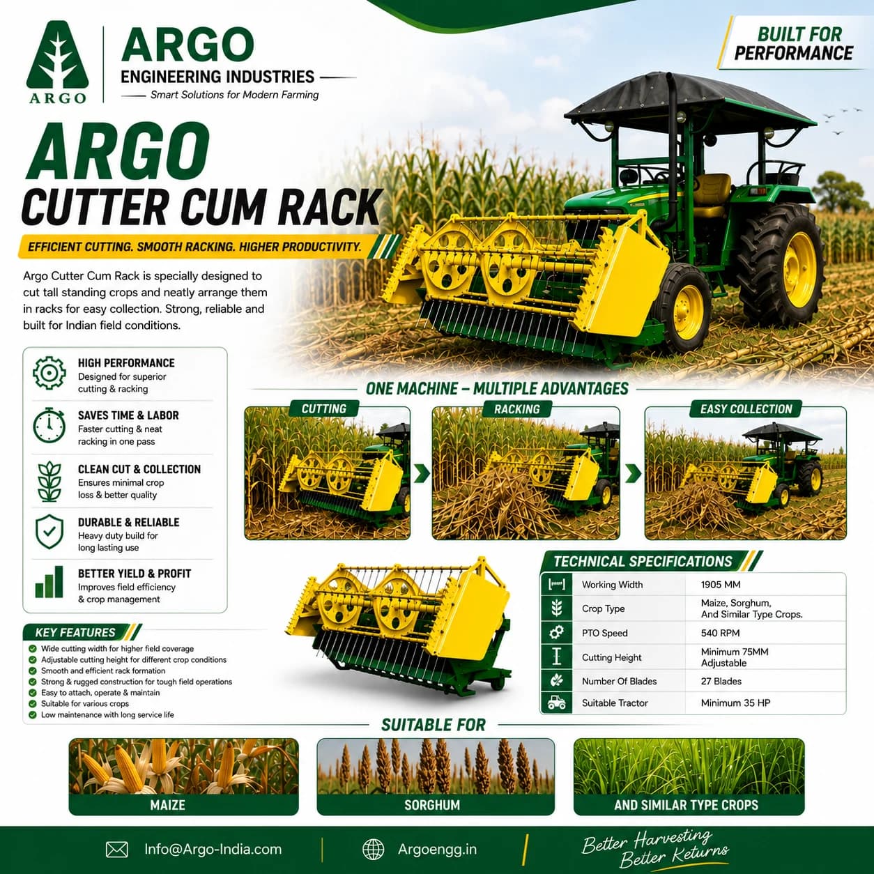 ARGO Cutter Cum Rack specifications and features